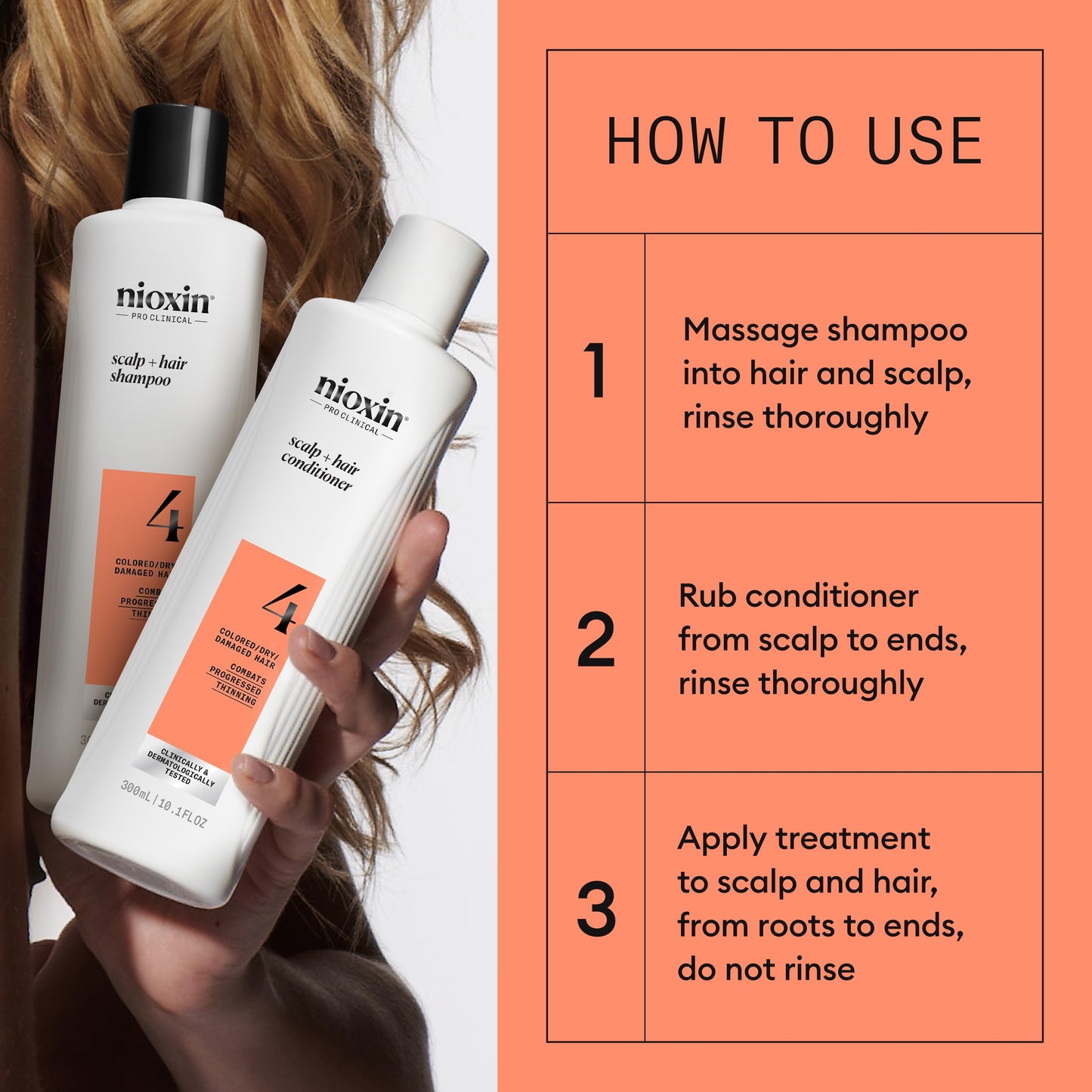Authentic USA imported NIOXIN System Kit 4 for colored and damaged hair care