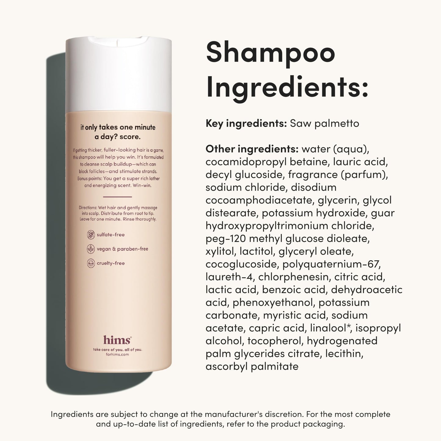 Hims Thick Fix conditioner bottle highlighting niacinamide formula for moisture lock