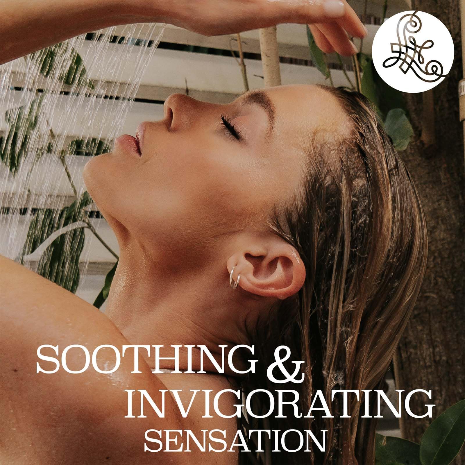Close up of Luseta Rosemary and Peppermint scalp revitalizing shampoo and conditioner duo.