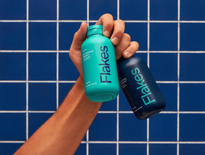 Flakes imported dandruff remedy set showcasing premium grooming packaging for men and women.