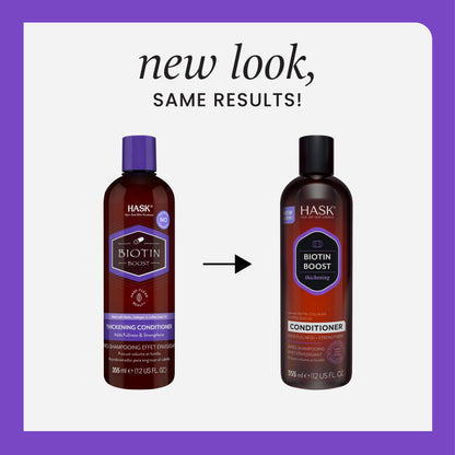 HASK Biotin Boost dual pack containing twelve fluid ounce shampoo and conditioner bottles