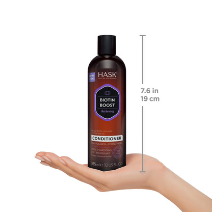 HASK Biotin and Collagen color safe shampoo and conditioner combo pack close up