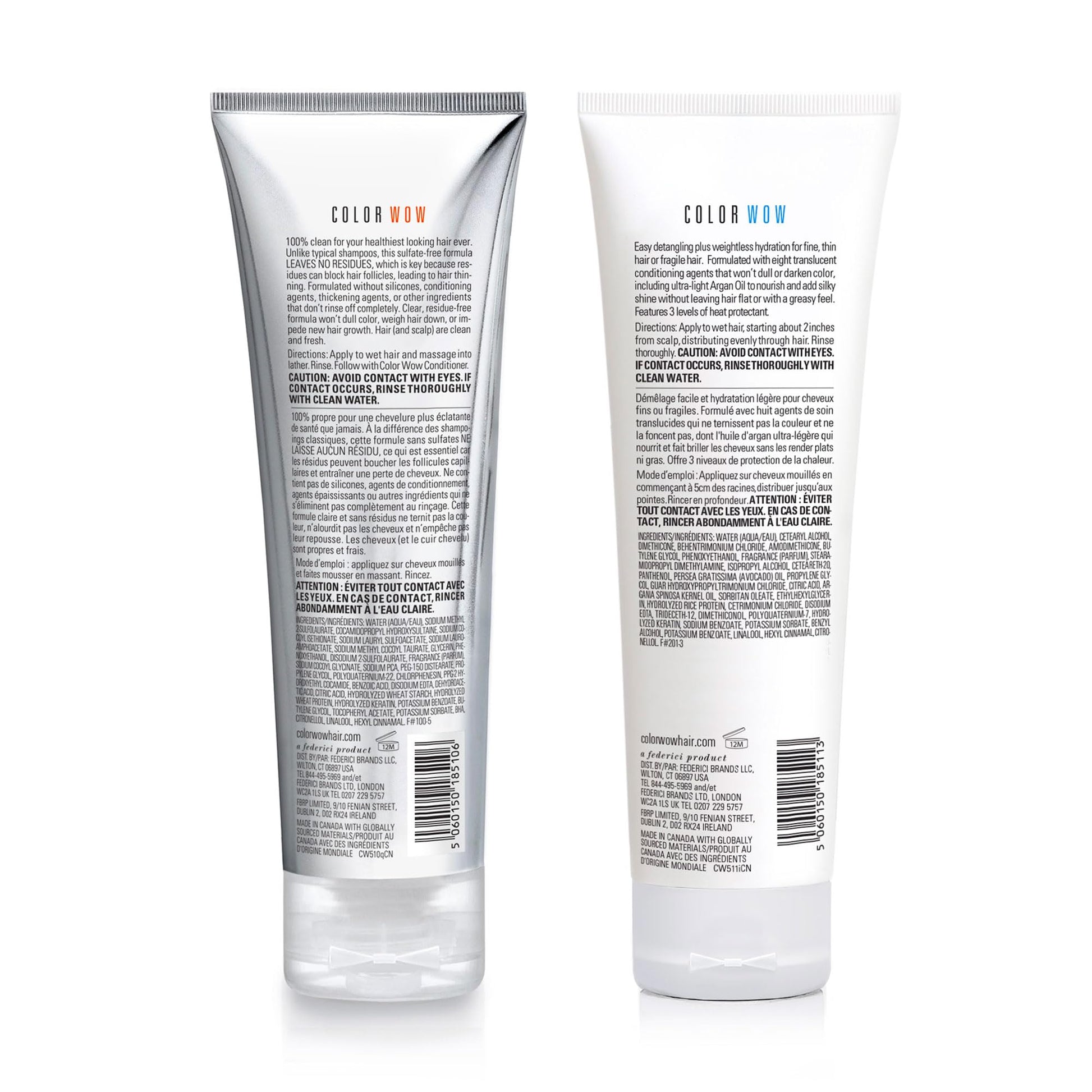 Color Wow Color Security Shampoo bottle highlighting the residue free formula details