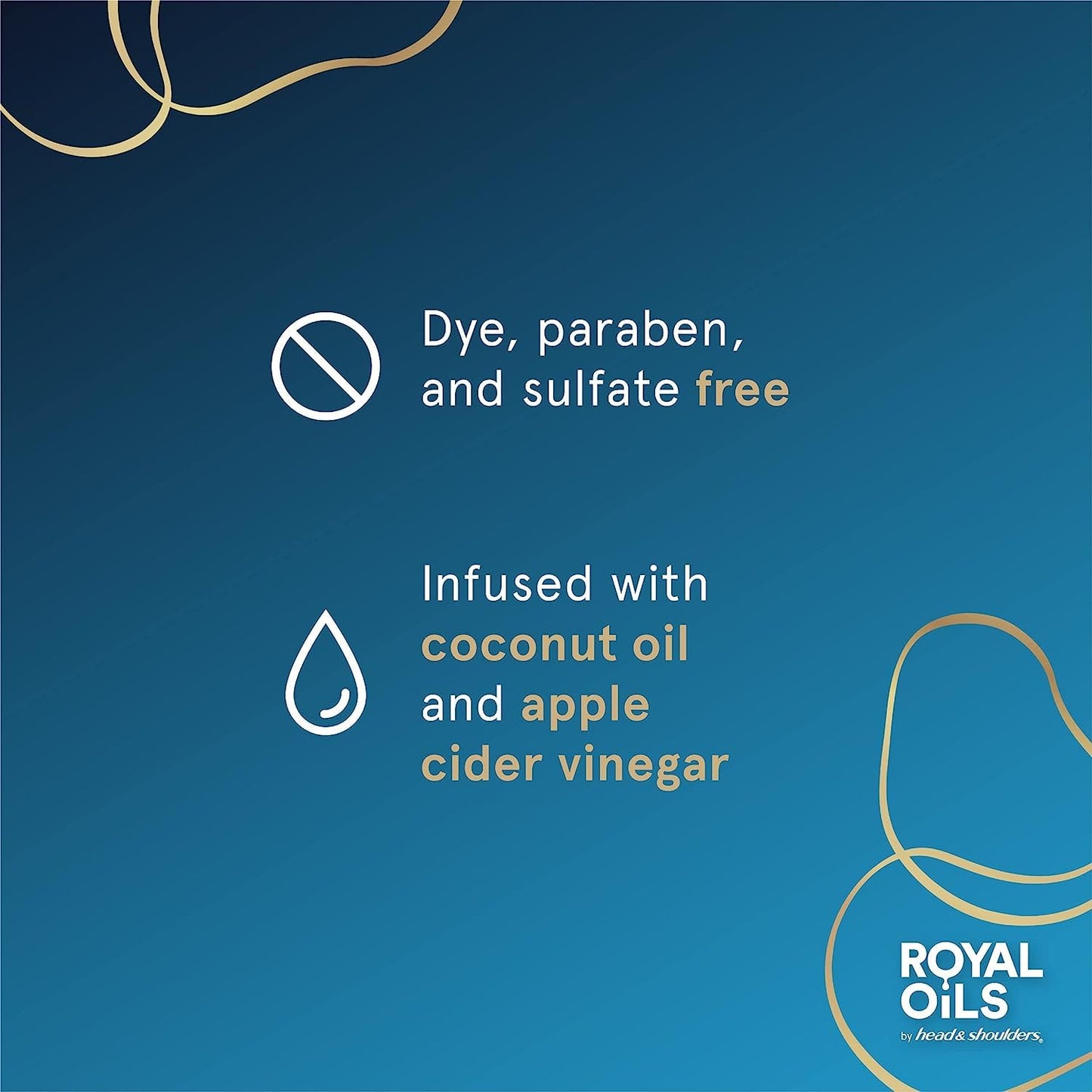 Head and Shoulders Royal Oils moisture renewal conditioner bottle highlighting the sulfate free and coconut oil infusion.