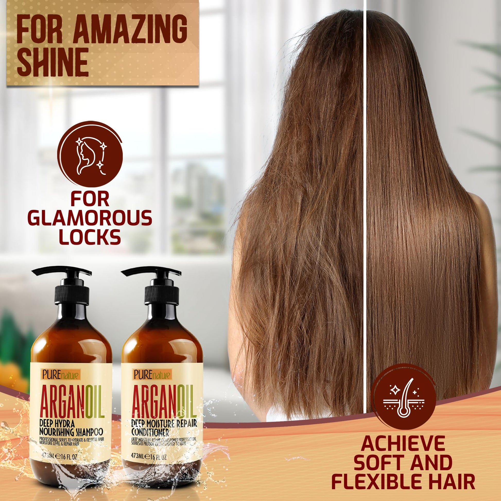 Pure Nature Lux Spa keratin enriched conditioner bottle highlighting deep hydration benefits