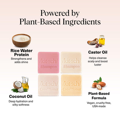 Kitsch coconut oil deep moisturizing solid conditioner bar designed for intense hair repair.