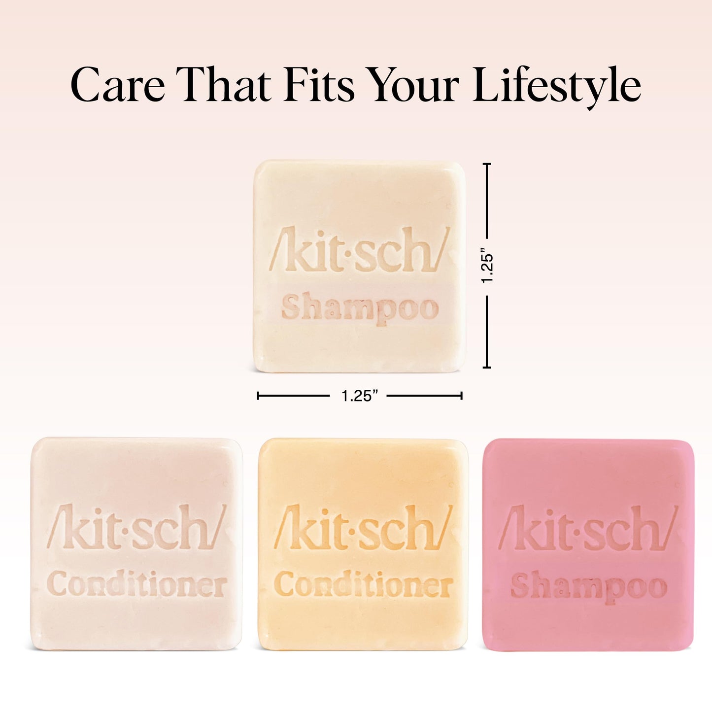 Back packaging label of Kitsch bottle free beauty sampler set detailing the clean ingredients list.