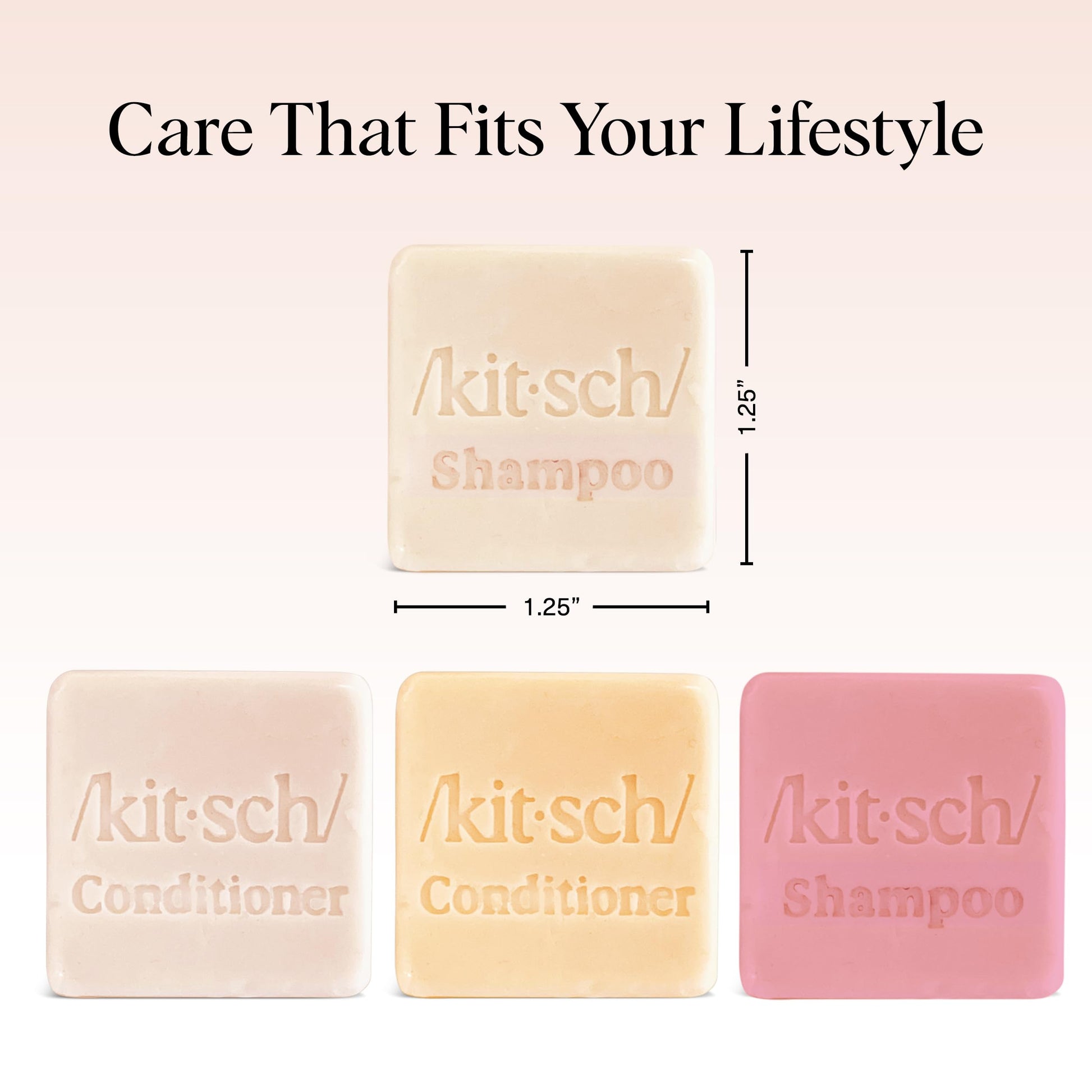 Back packaging label of Kitsch bottle free beauty sampler set detailing the clean ingredients list.