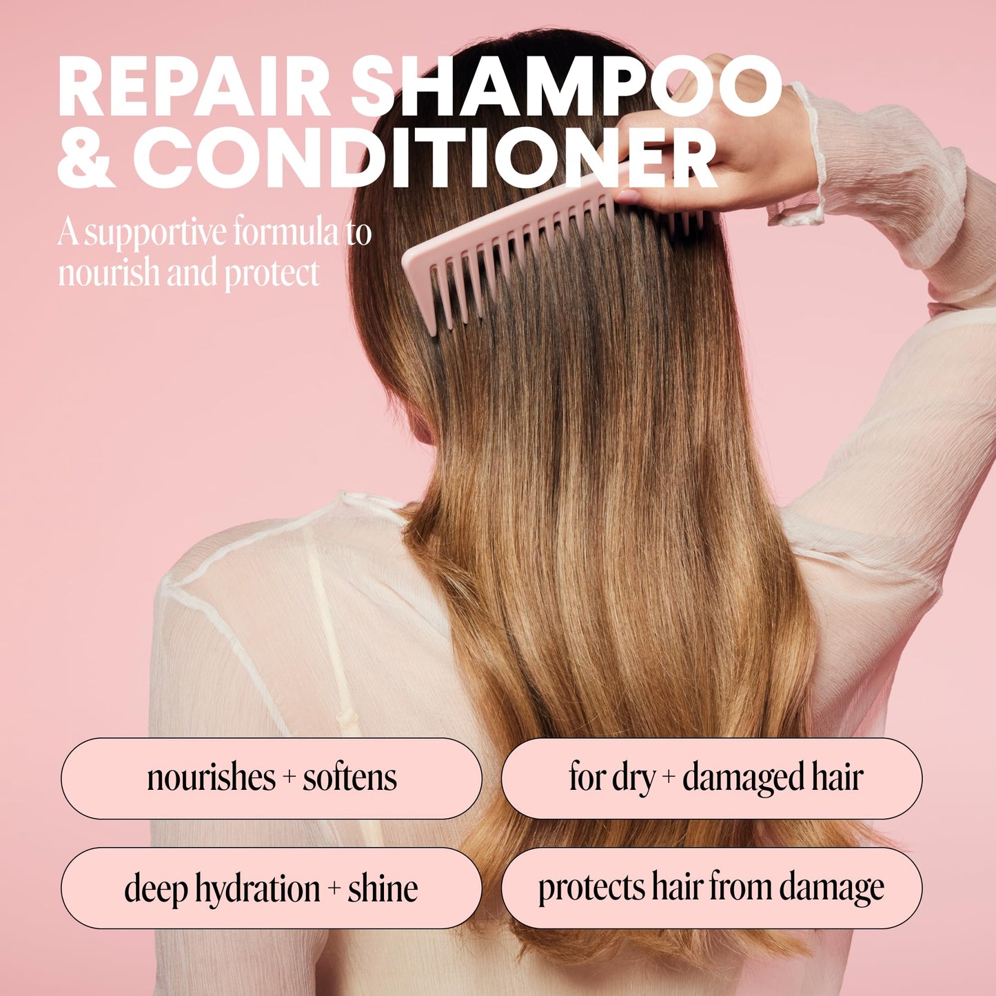 Monday Haircare Repair Shampoo and Conditioner 12 oz bottles for dry damaged hair