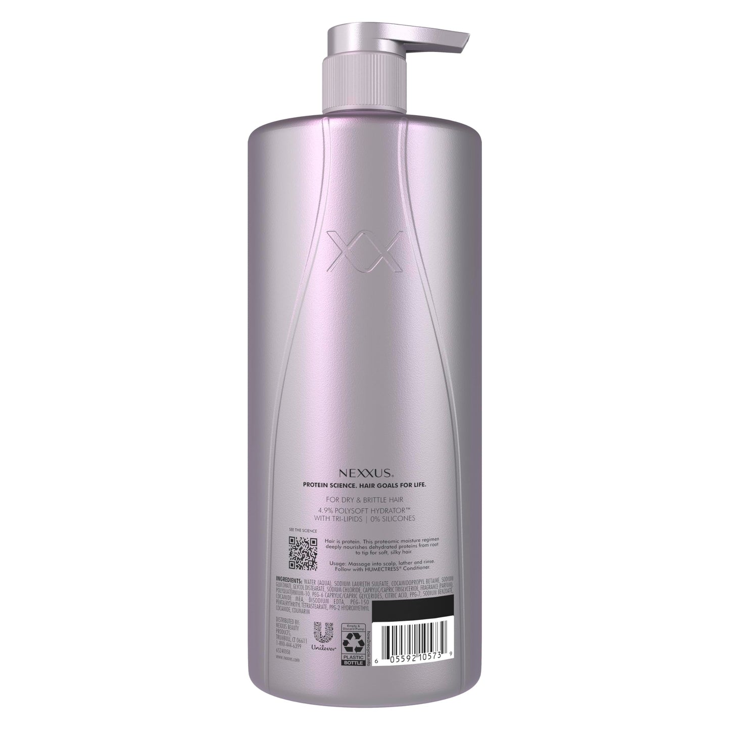 Nexxus Therappe Ultimate Moisture salon shampoo bottle back label showing ingredients