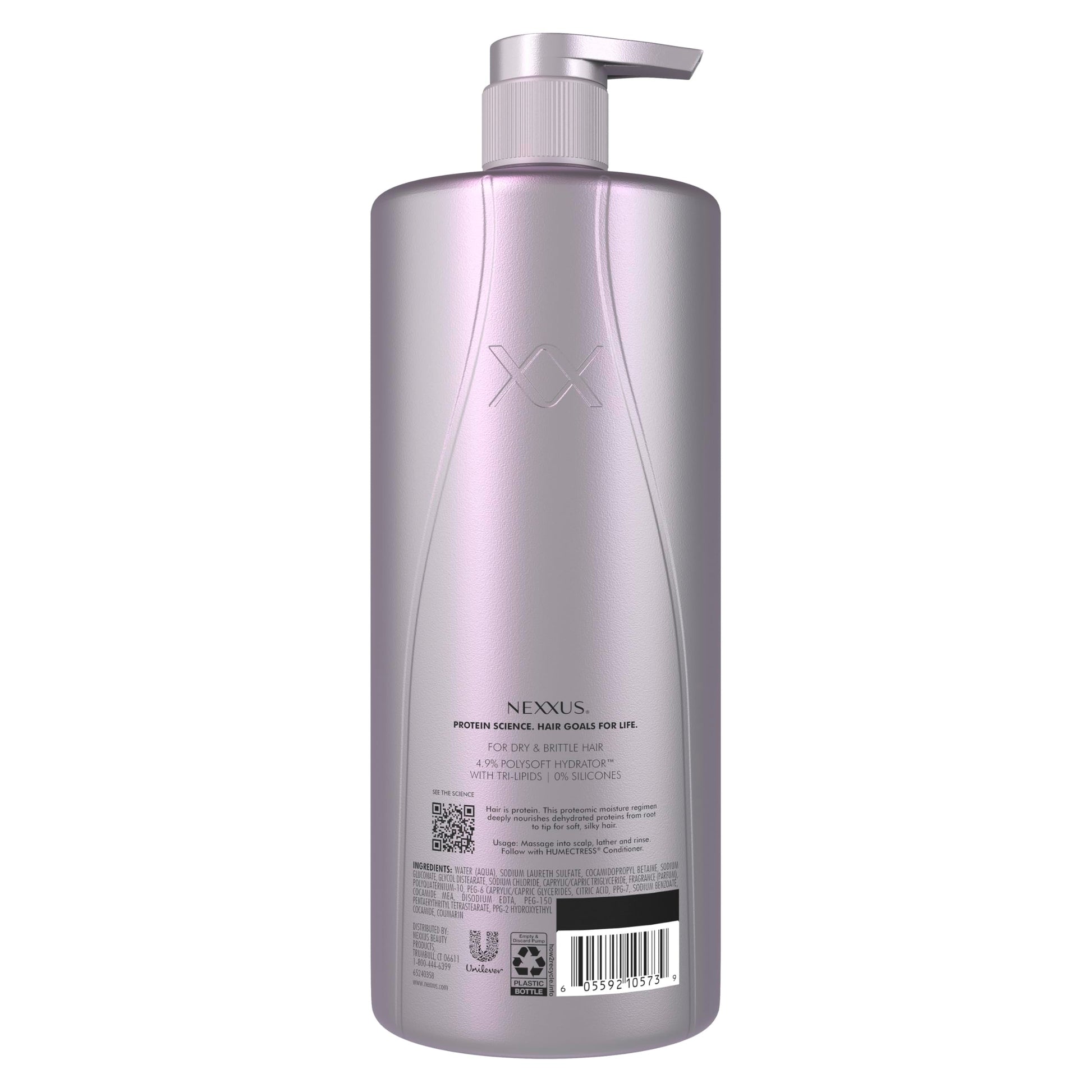 Nexxus Therappe Ultimate Moisture salon shampoo bottle back label showing ingredients