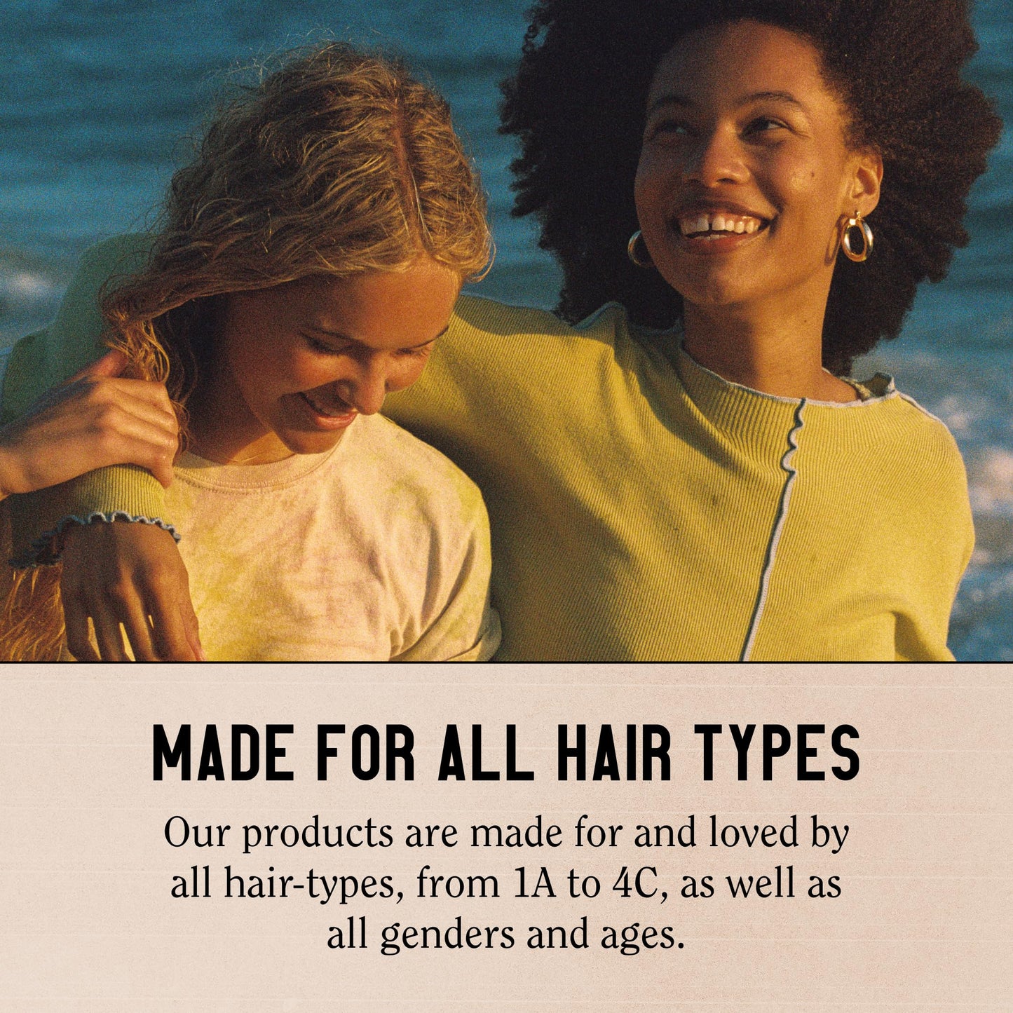 Toasted coconut scented natural hair care products with recycled packaging
