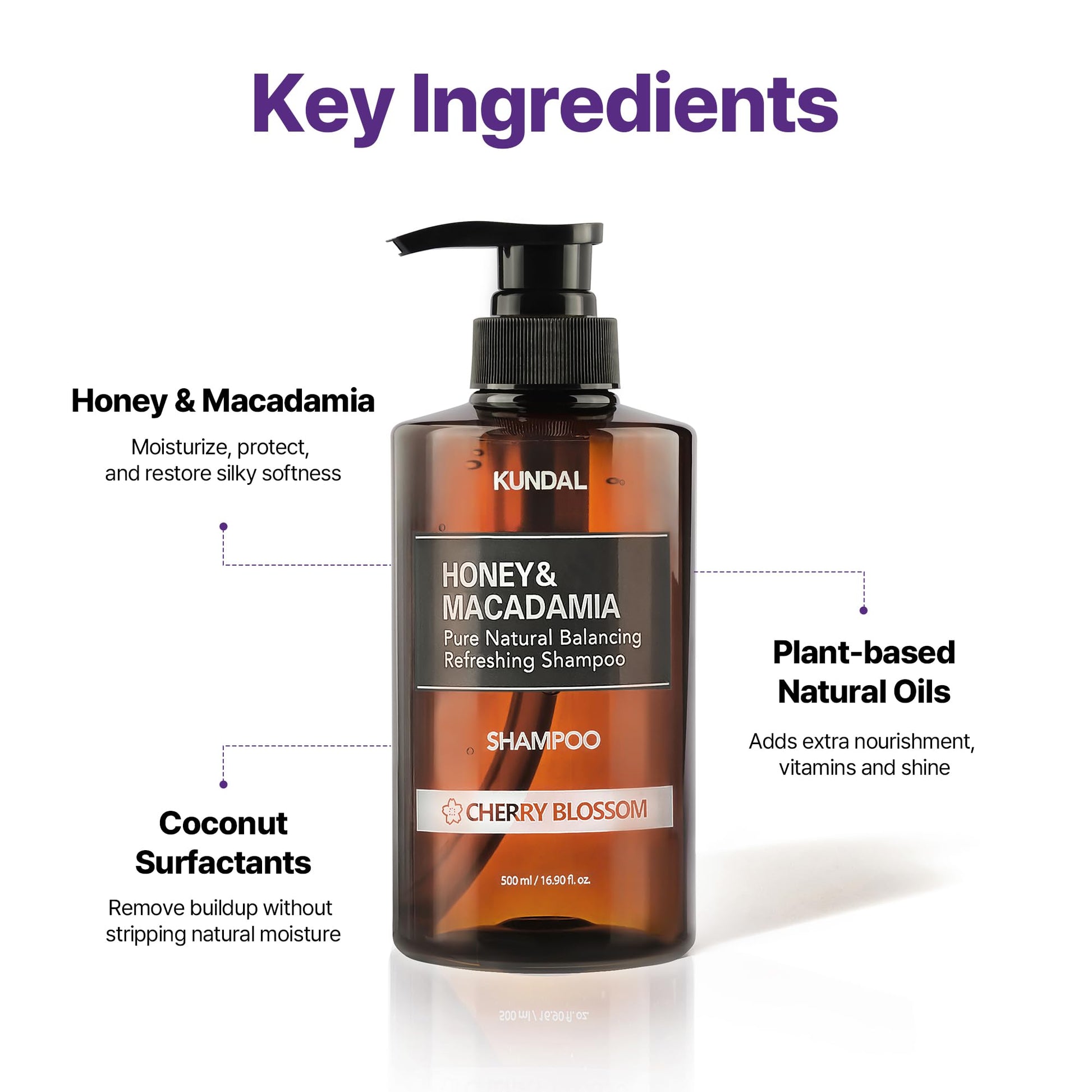 KUNDAL Korean sulfate free hair care set packaging showcasing the two fluid ounce bottles