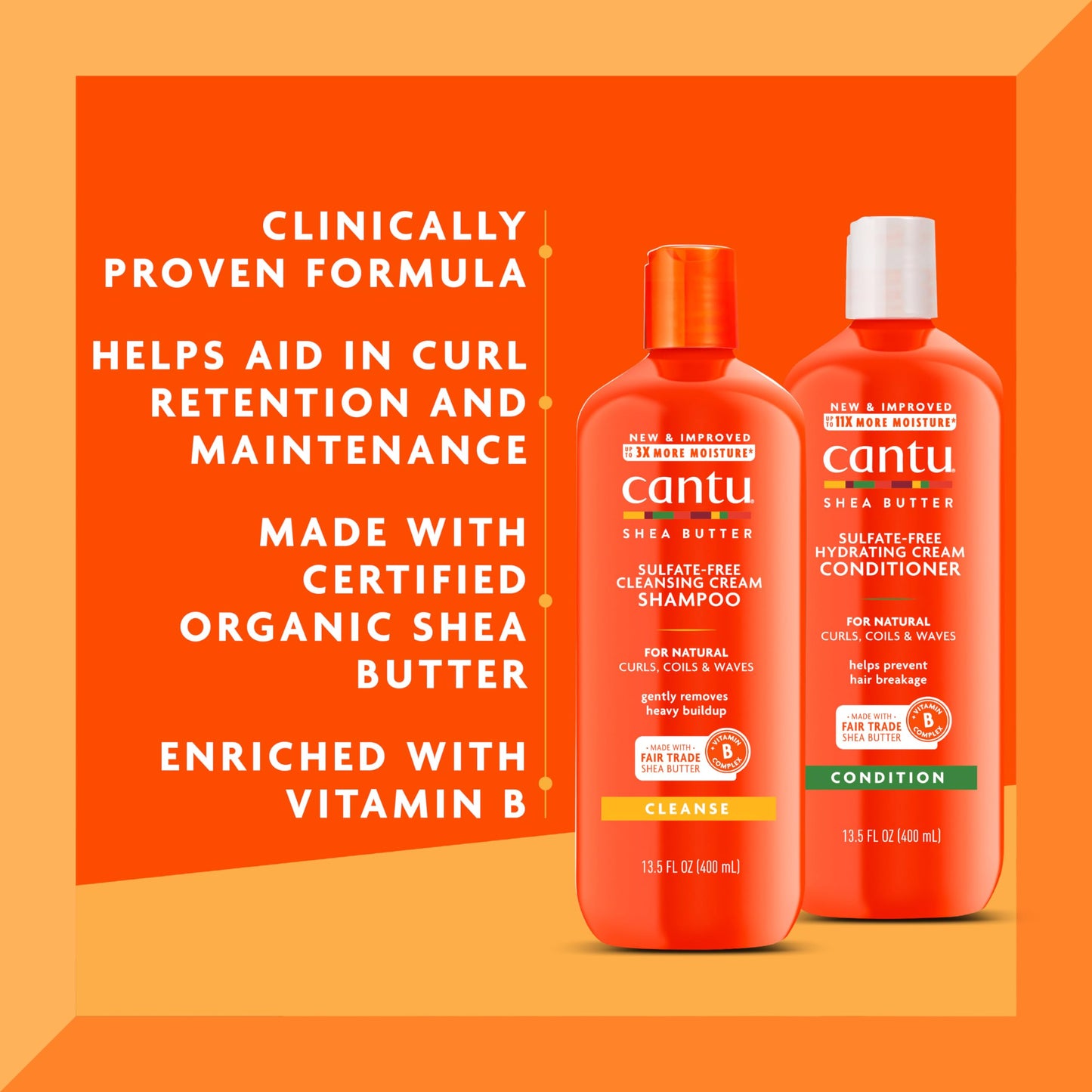 Cantu Hydrating Cream Conditioner 13.5 fluid ounce bottle showcasing product texture