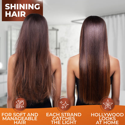 Anti frizz hydrating argan oil conditioner bottle back view with instructions