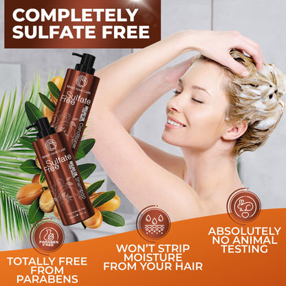 Bingo professional hair care set featuring argan oil and vitamin e text