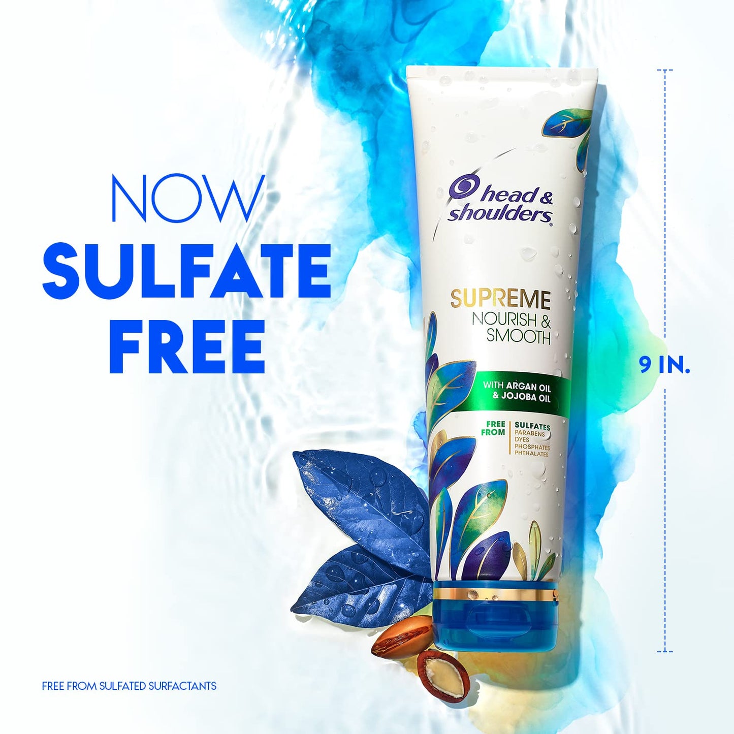 Sulfate free Head and Shoulders Supreme argan and jojoba oil hair care set bottles