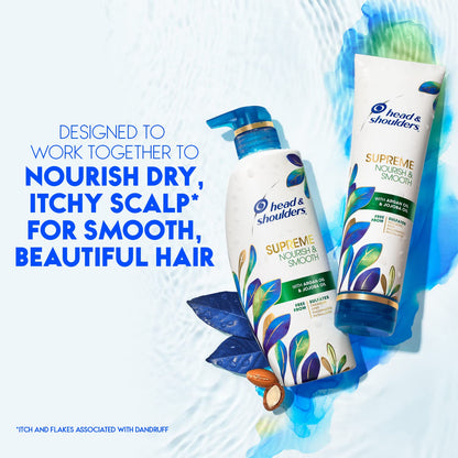 Authentic Head and Shoulders Supreme sulfate free duo standing upright on a clean background