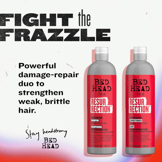 TIGI Bed Head level three maximum strength red bottles for intensive dry and damaged hair treatment