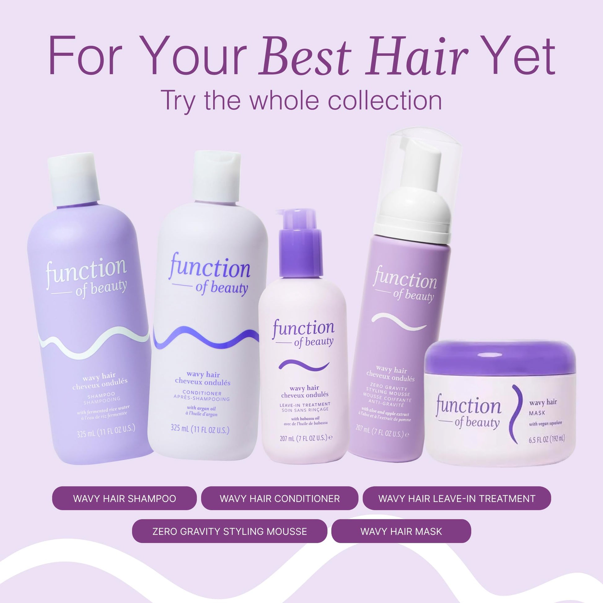 Vegan hydrating hair care set with argan oil for wavy frizzy hair