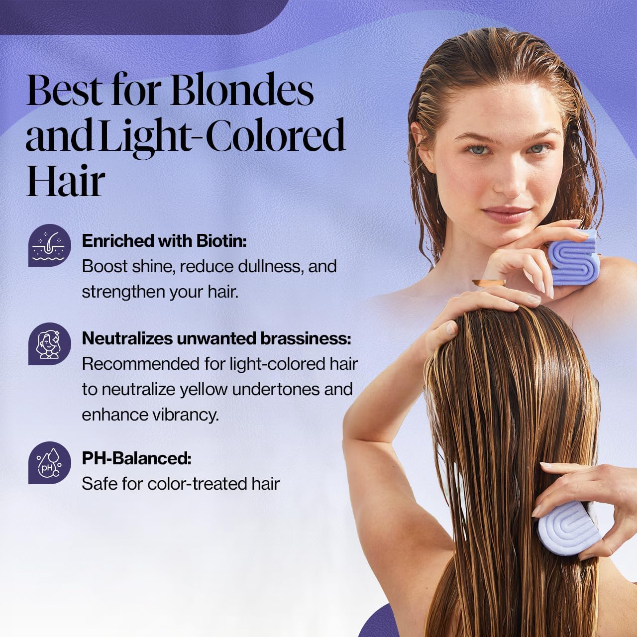 Kitsch solid purple conditioner bar with biotin for blonde hair