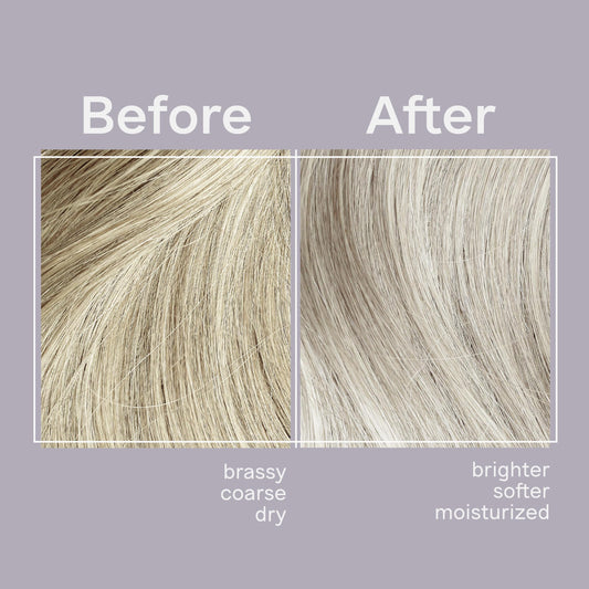 Jhirmack Ageless Purple Shampoo bottle highlighting color correction formula for grey hair