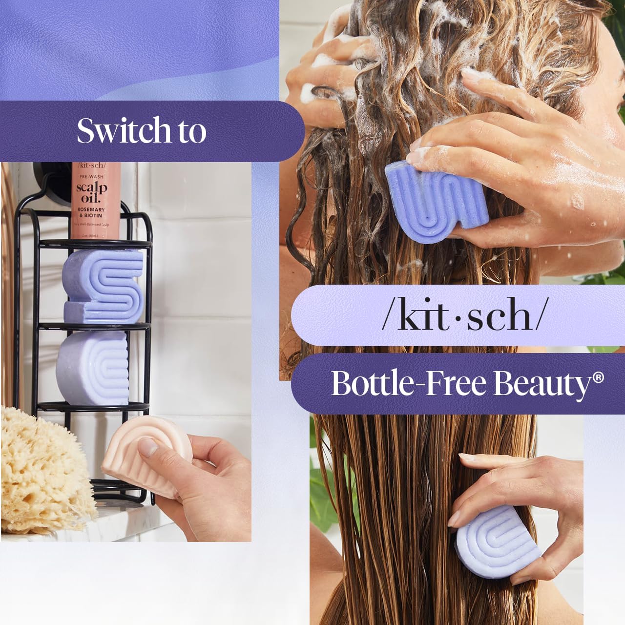 Kitsch purple toning solid hair duo packaging layout