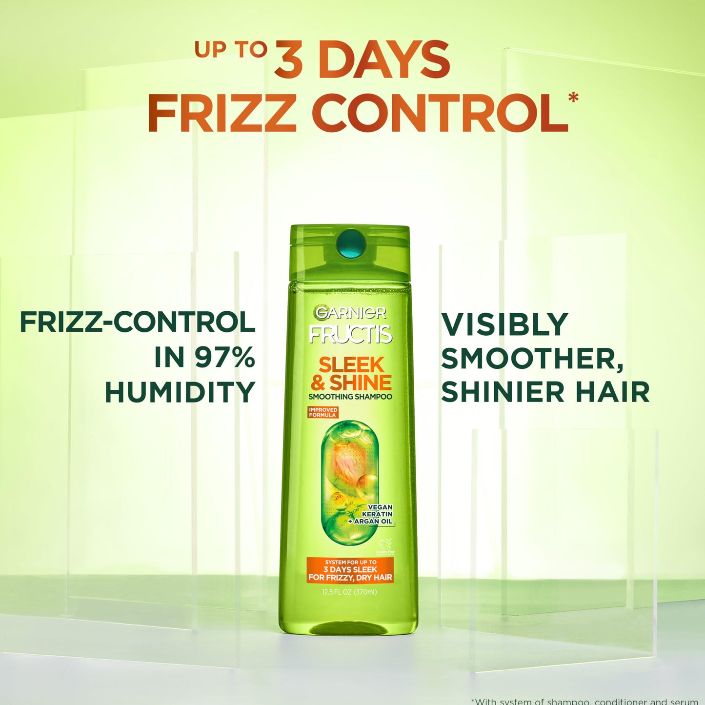 Garnier Fructis Sleek and Shine duo pack for seventy two hour humidity protection