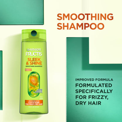 Authentic Garnier Fructis family size shampoo and conditioner bottles for dry hair treatment