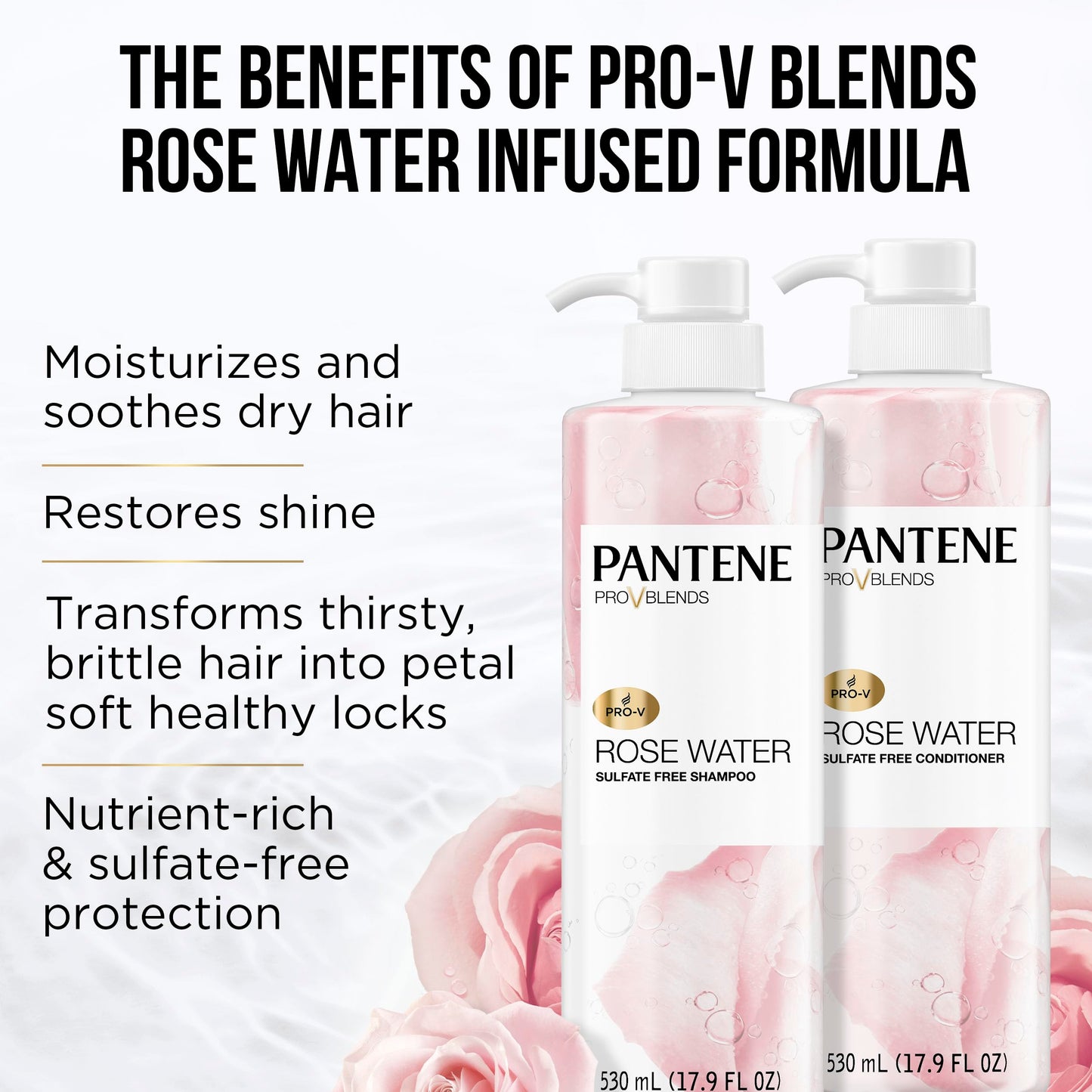 Pantene Pro-V Blends sulfate free rose water hair care set for dry hair