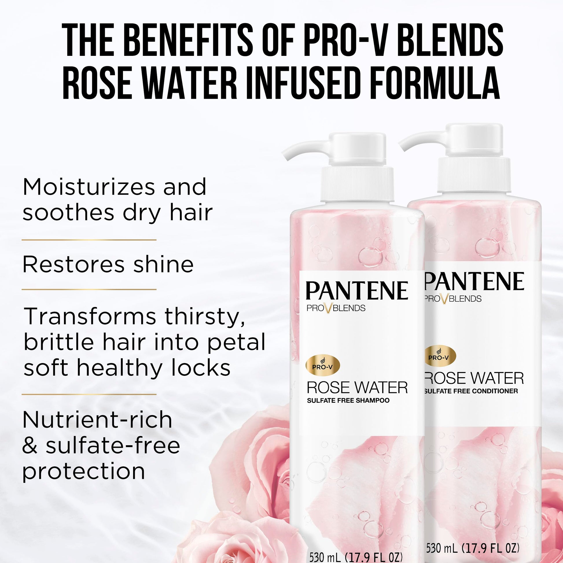 Pantene Pro-V Blends sulfate free rose water hair care set for dry hair