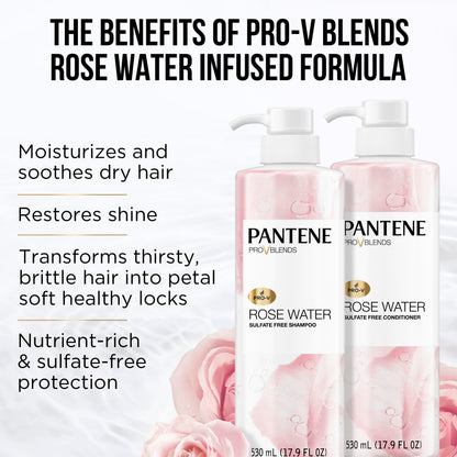 Pantene Pro-V Blends sulfate free rose water hair care set for dry hair