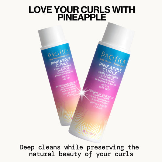 Pacifica sulfate free curl defining shampoo bottles on a clean background