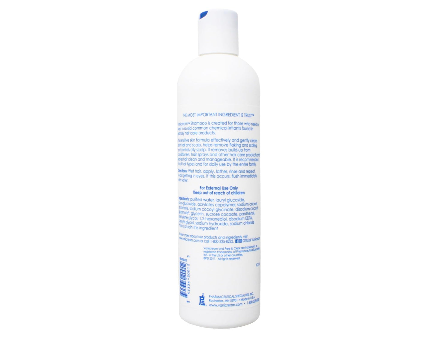 Vanicream sensitive skin hair care set side by side packaging display