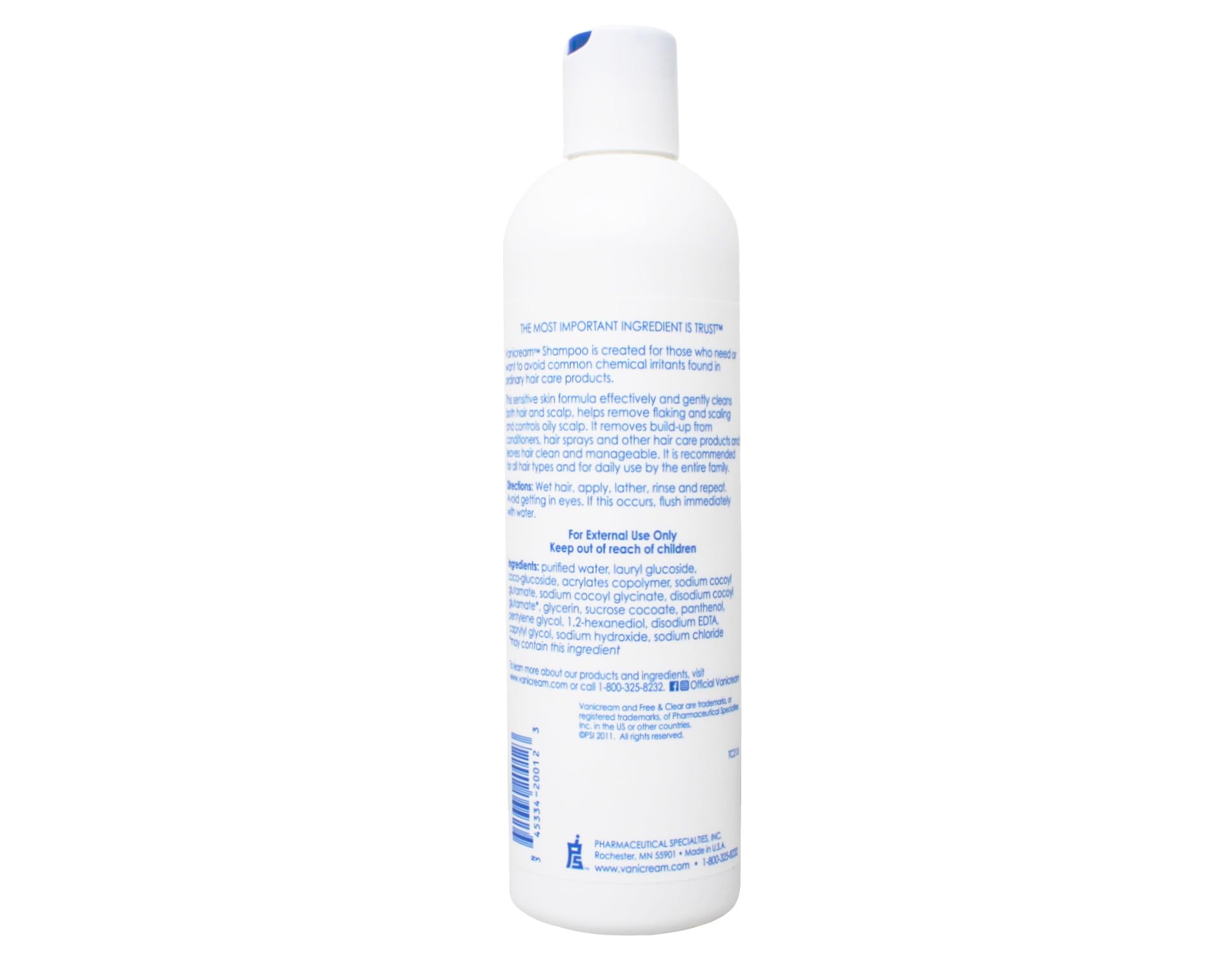 Vanicream sensitive skin hair care set side by side packaging display