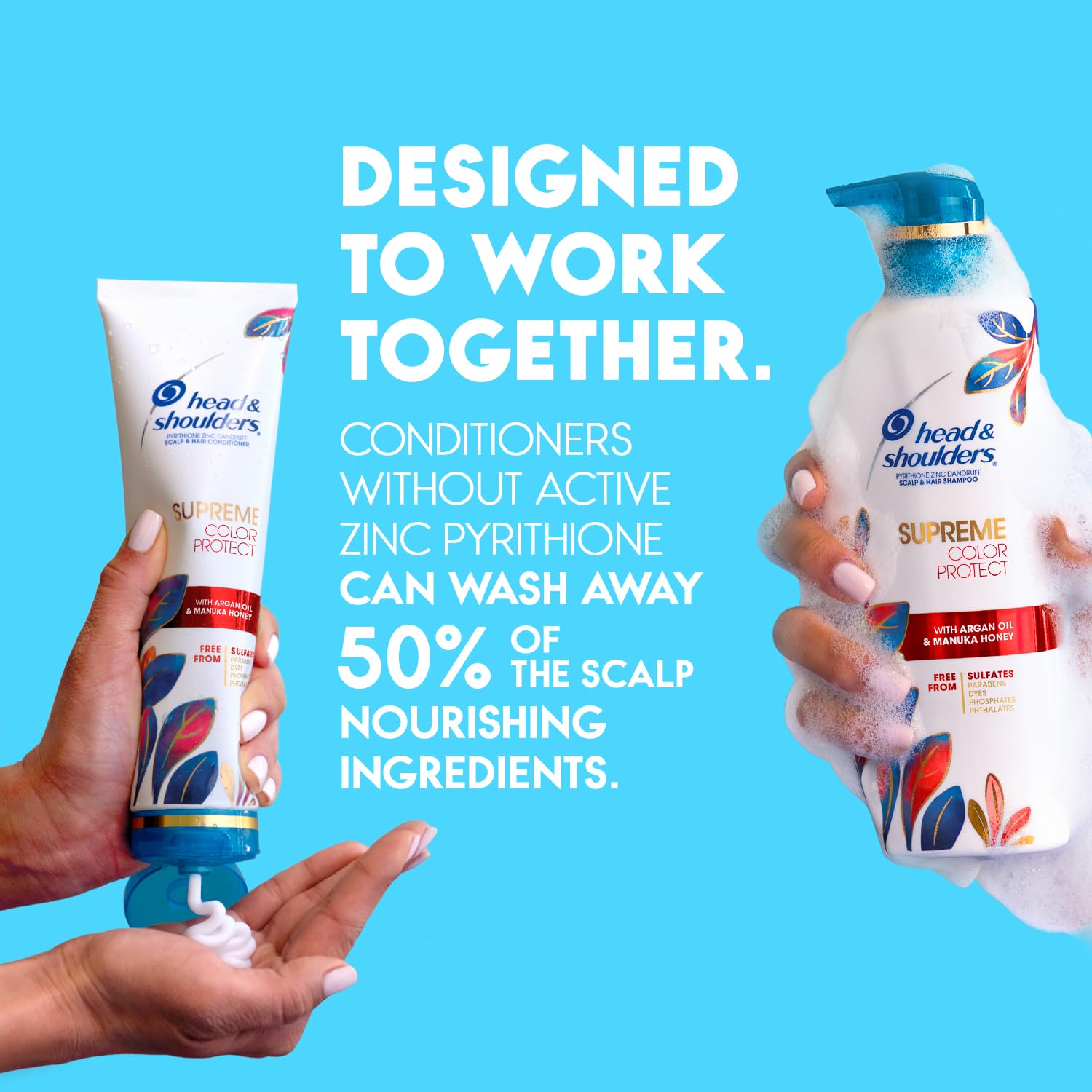 Authentic USA imported Head and Shoulders Supreme hair care duo packaging details