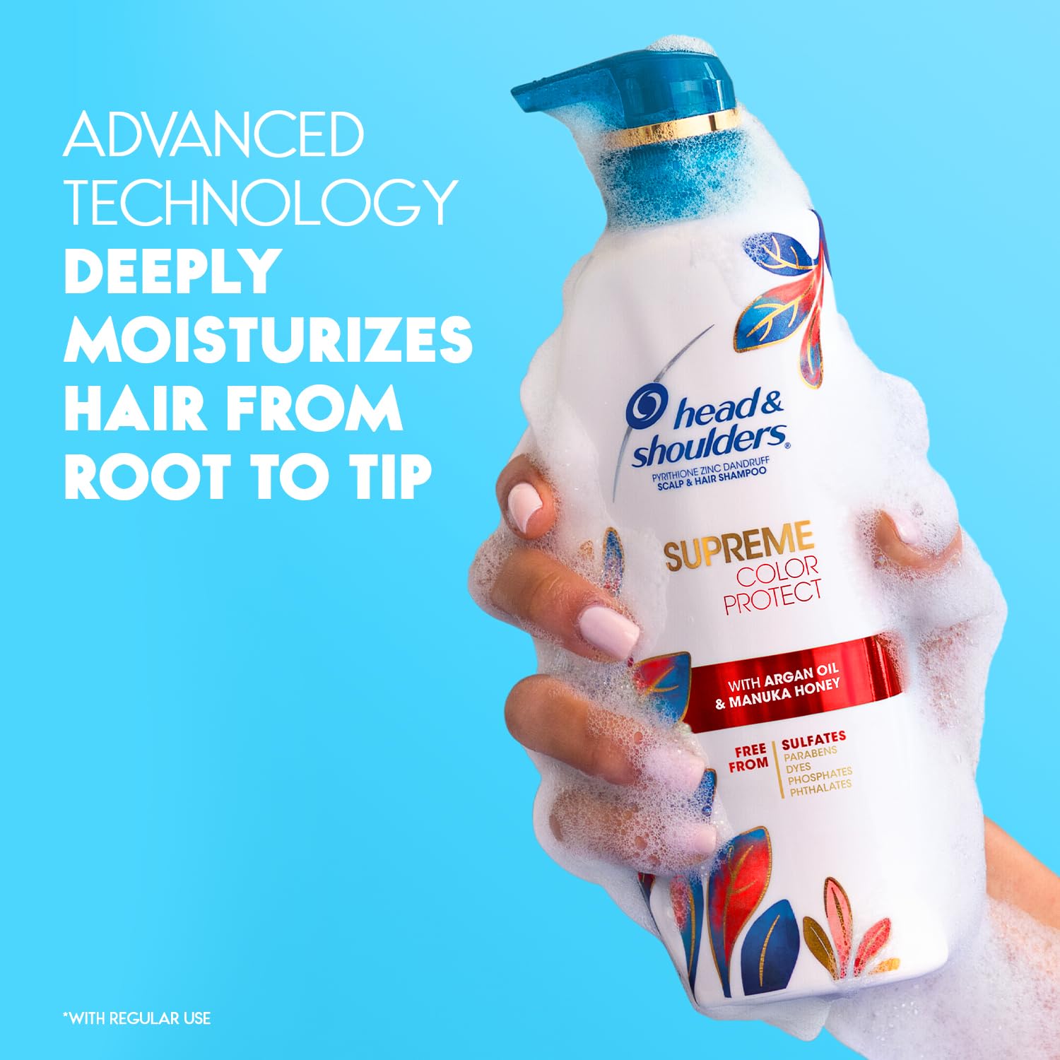 Paraben free and phosphate free color safe dandruff shampoo set ingredients view