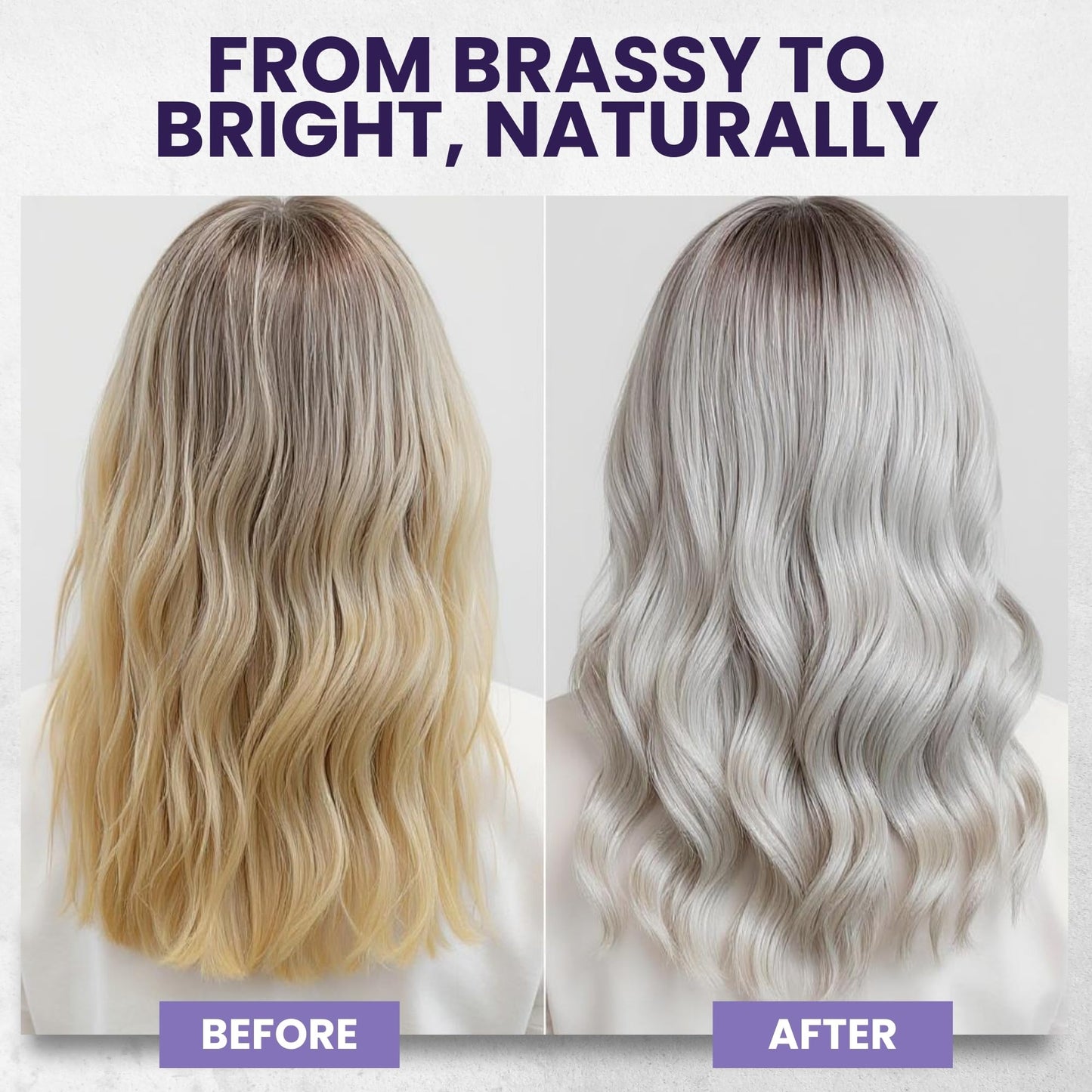 Professional purple conditioner for silver and blonde hair color correction