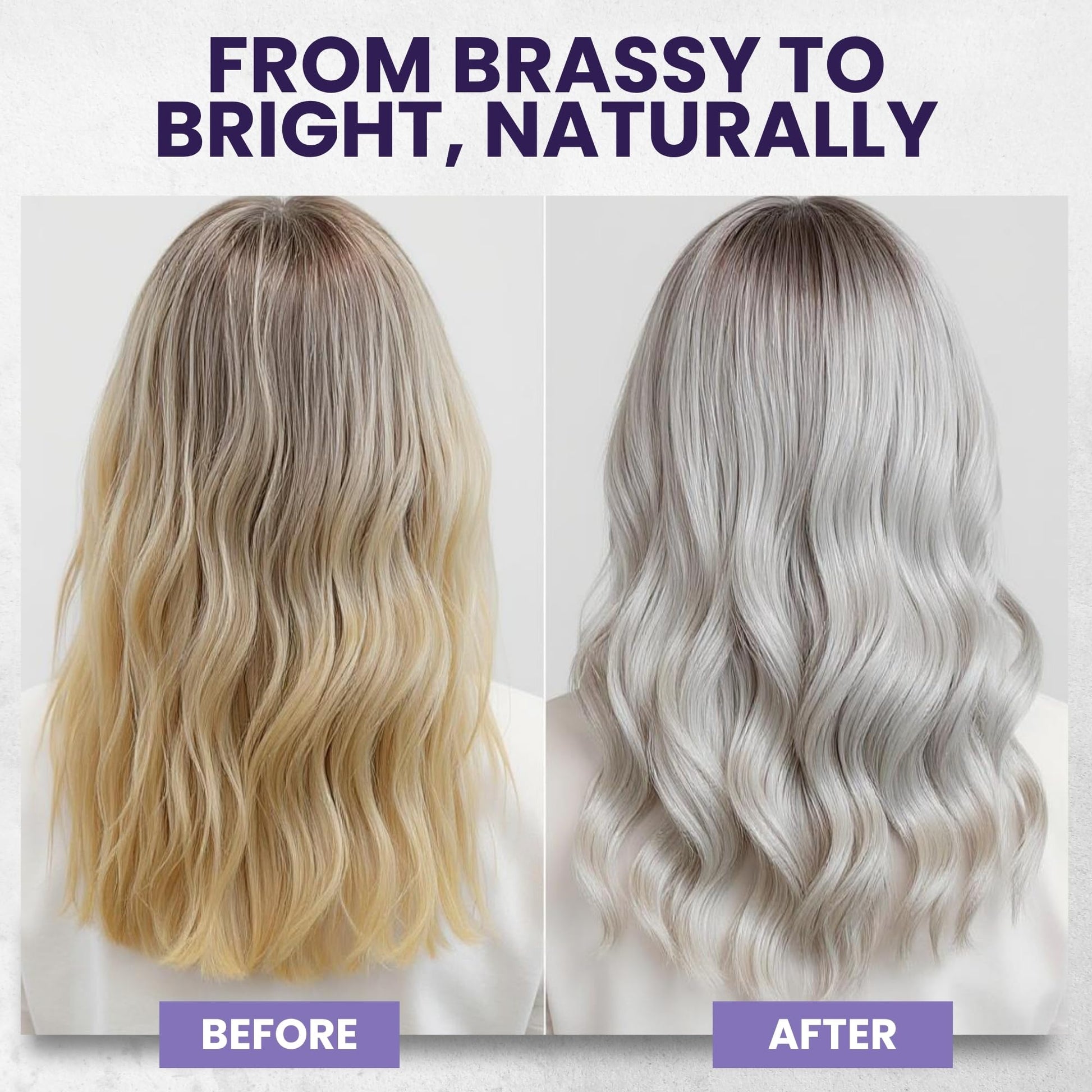 Professional purple conditioner for silver and blonde hair color correction