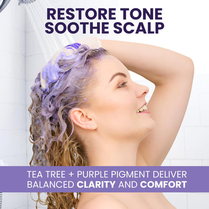 Authentic USA imported purple hair care duo for removing yellow tones