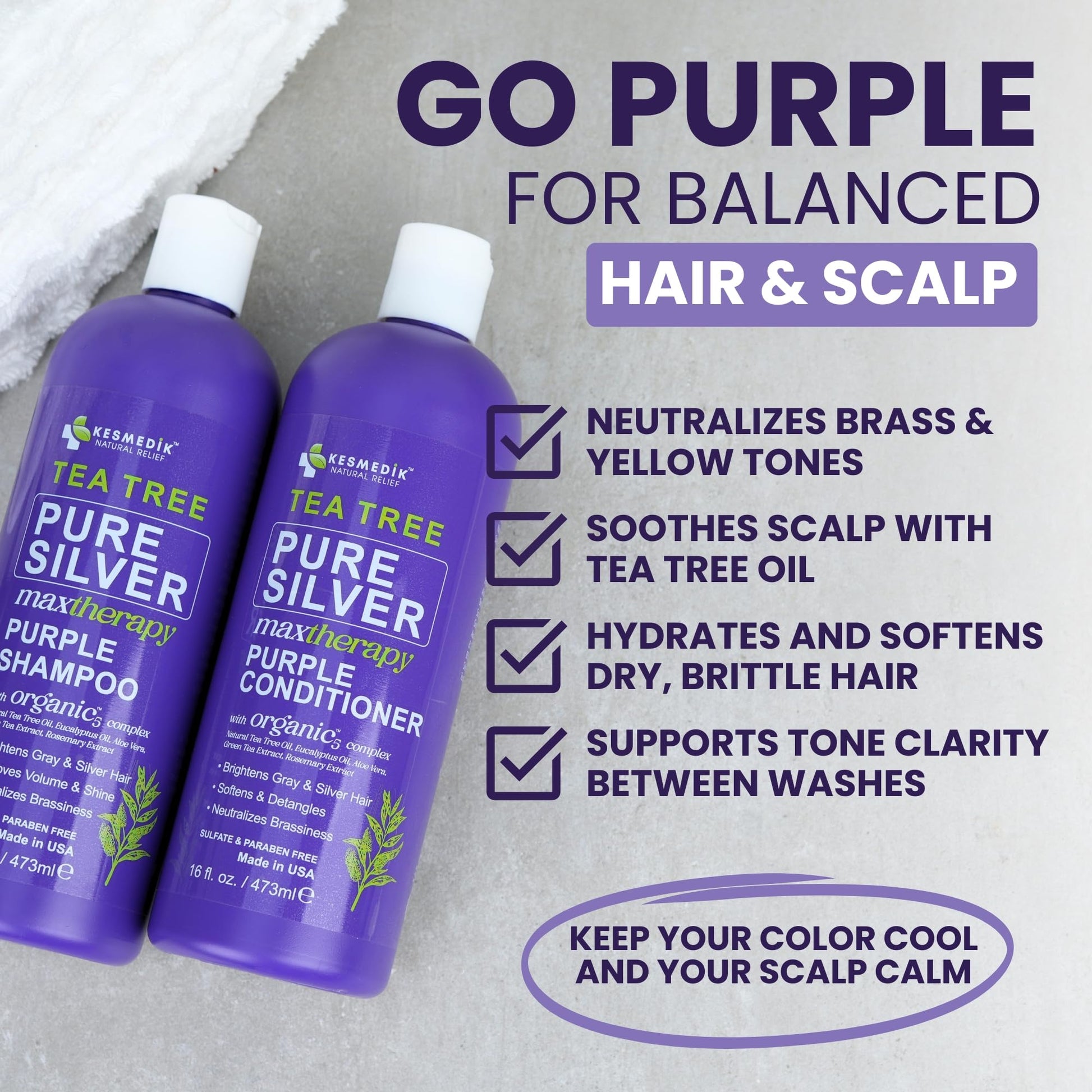 Back label of Kesmedik hair toner set detailing directions and ingredients