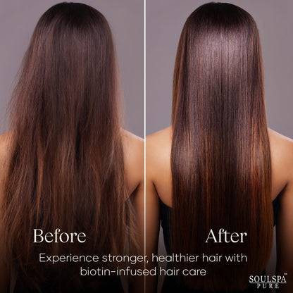 SoulSpa Pure thickening hair care duo standing upright on a clean surface highlighting professional salon packaging.