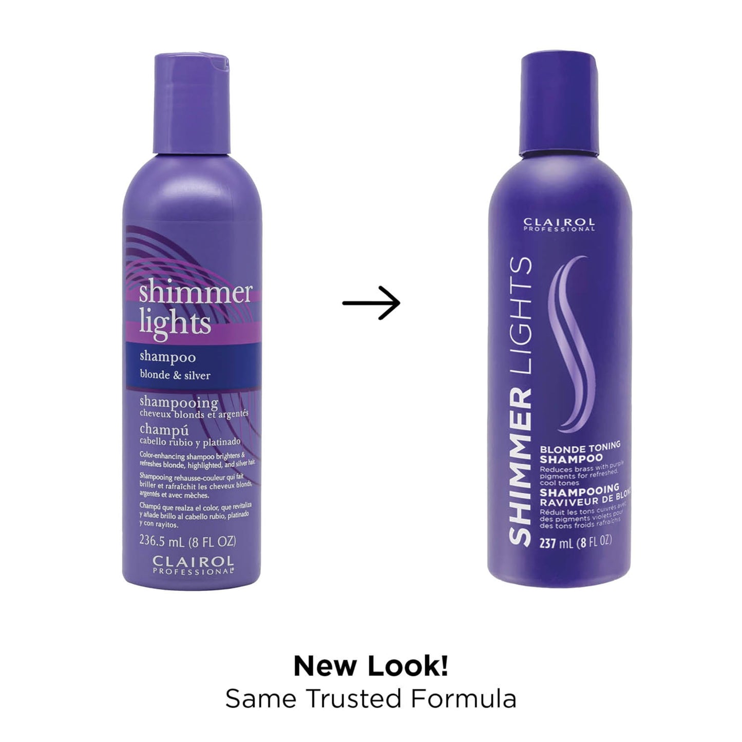 Clairol Professional brass neutralizing purple shampoo back label with directions and ingredients