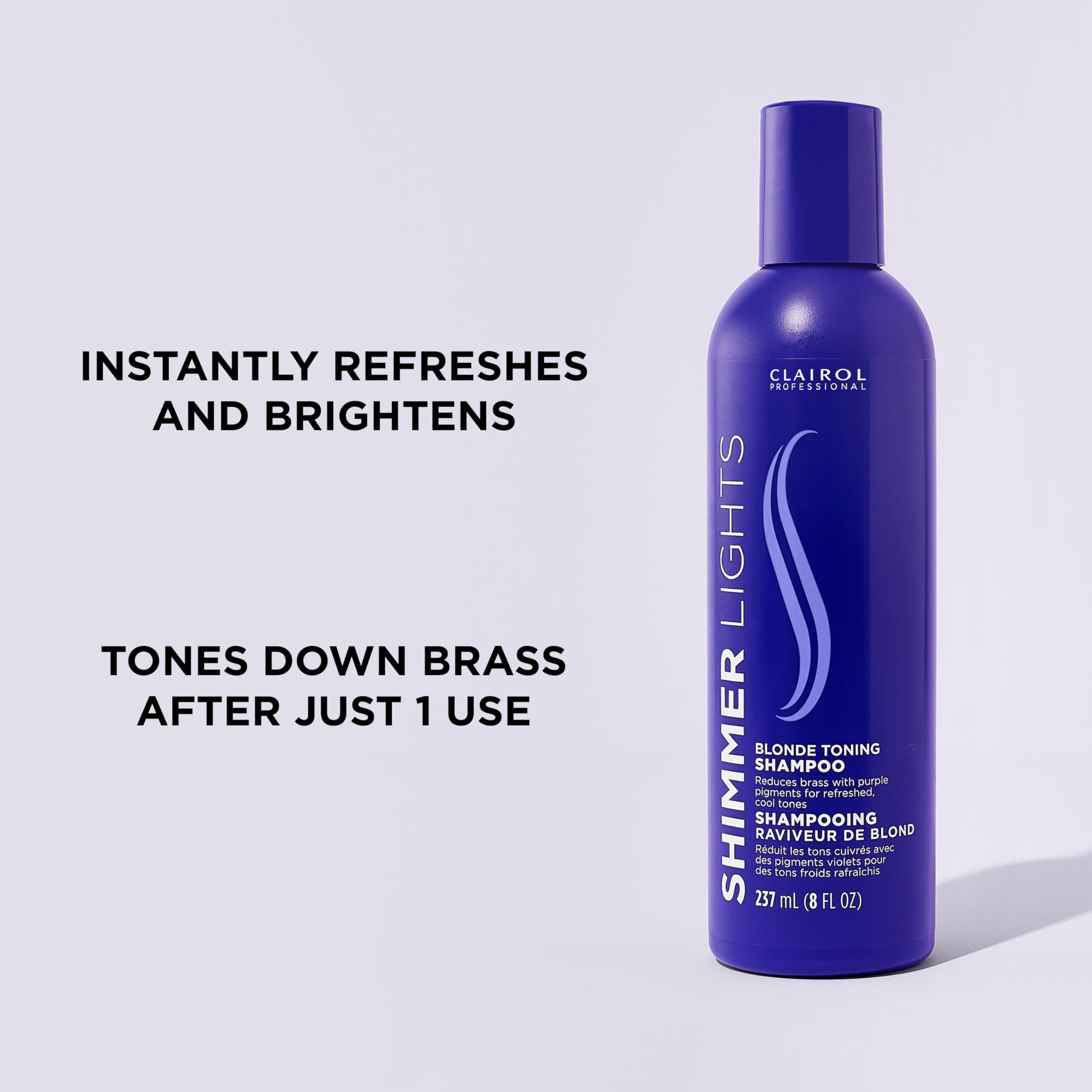 Clairol Shimmer Lights salon grade violet toning formula for gray and highlighted hair care