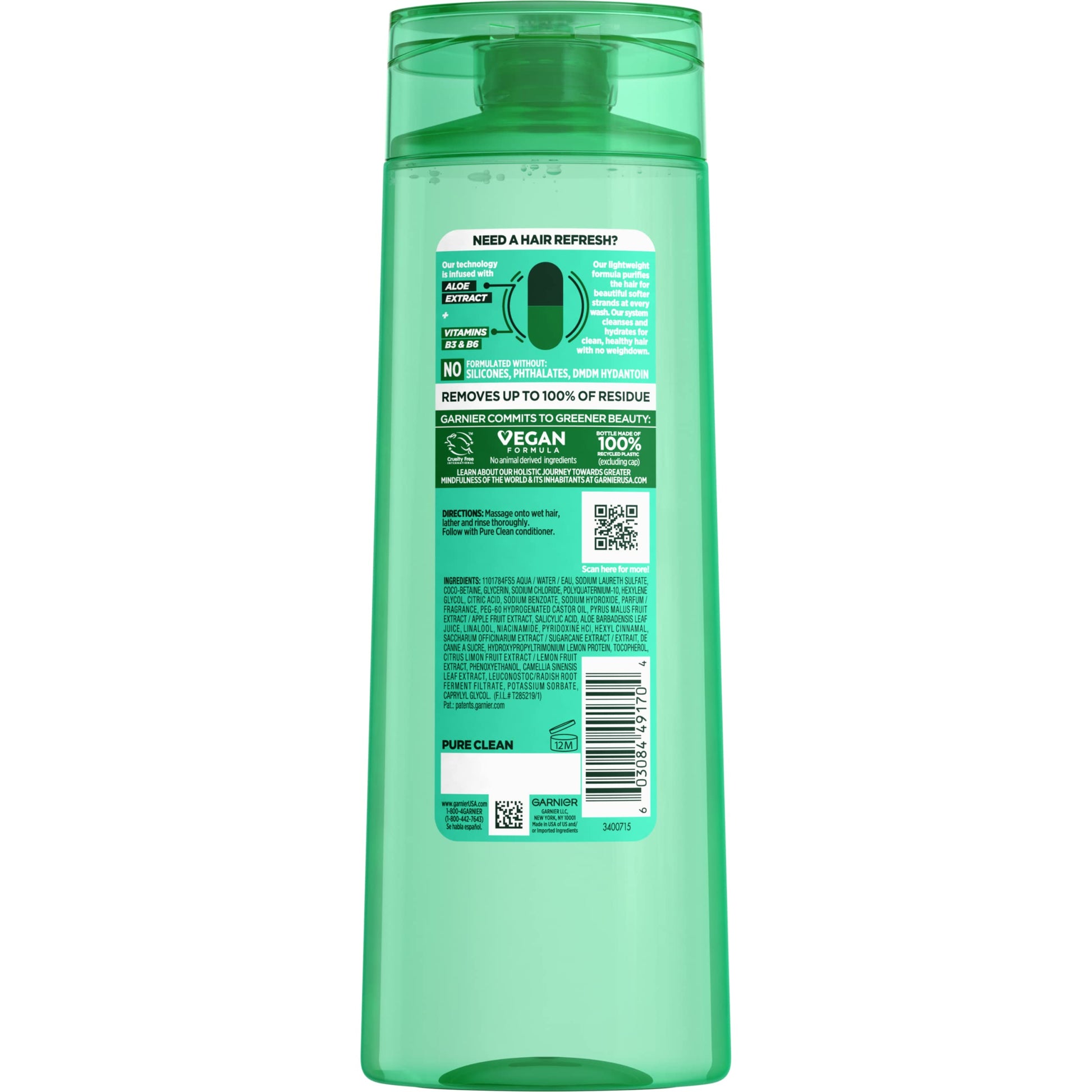 Garnier Fructis clarifying silicone free shampoo with aloe extract