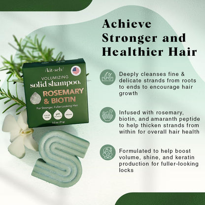 Kitsch solid volumizing shampoo bar for thinning hair growth close up