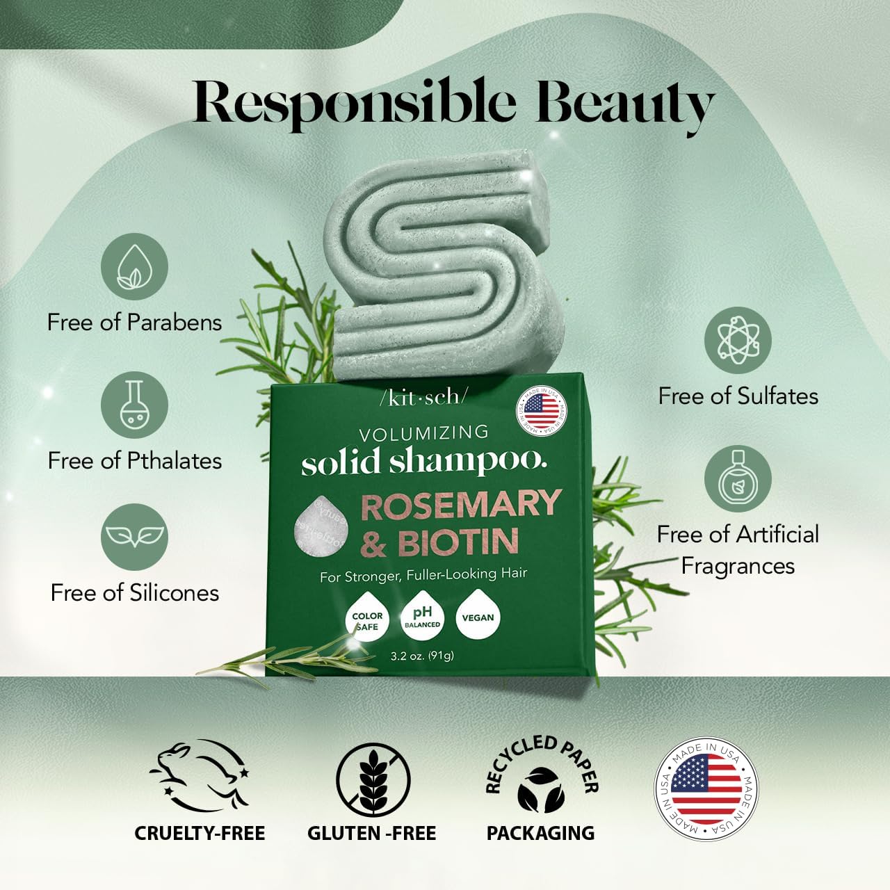 USA imported Kitsch rosemary and biotin hair thickening product texture