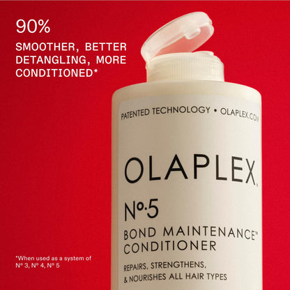 Olaplex three step hair care routine products arranged together for shine