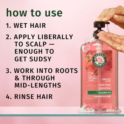 Herbal Essences Vitamin E and Jojoba infused shampoo bottle design close up