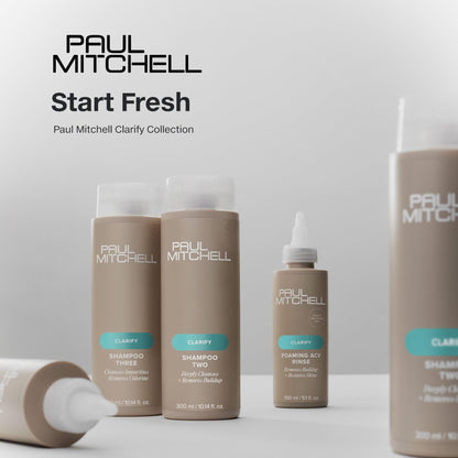 Vegan and paraben free Paul Mitchell clarifying hair wash close up